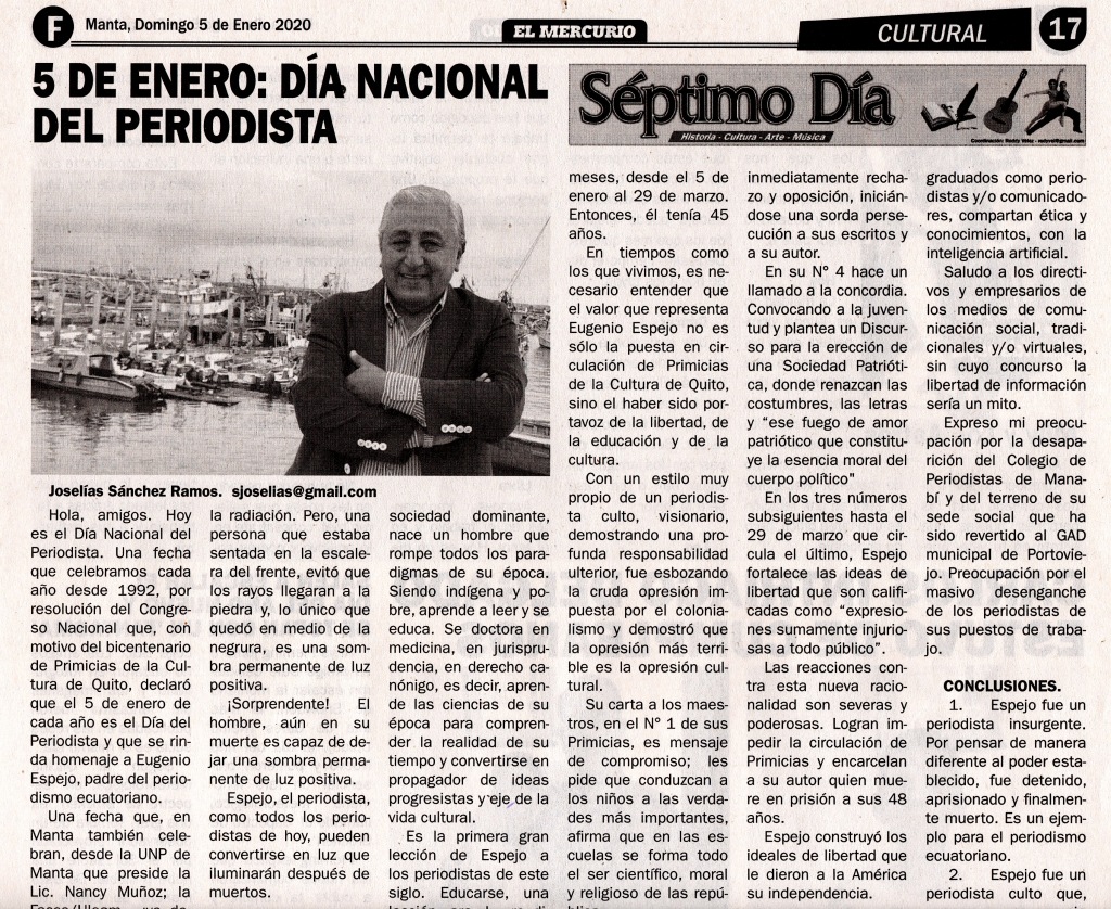 5 De Enero Dia Nacional Del Periodista Ecuatoriano Coloquio